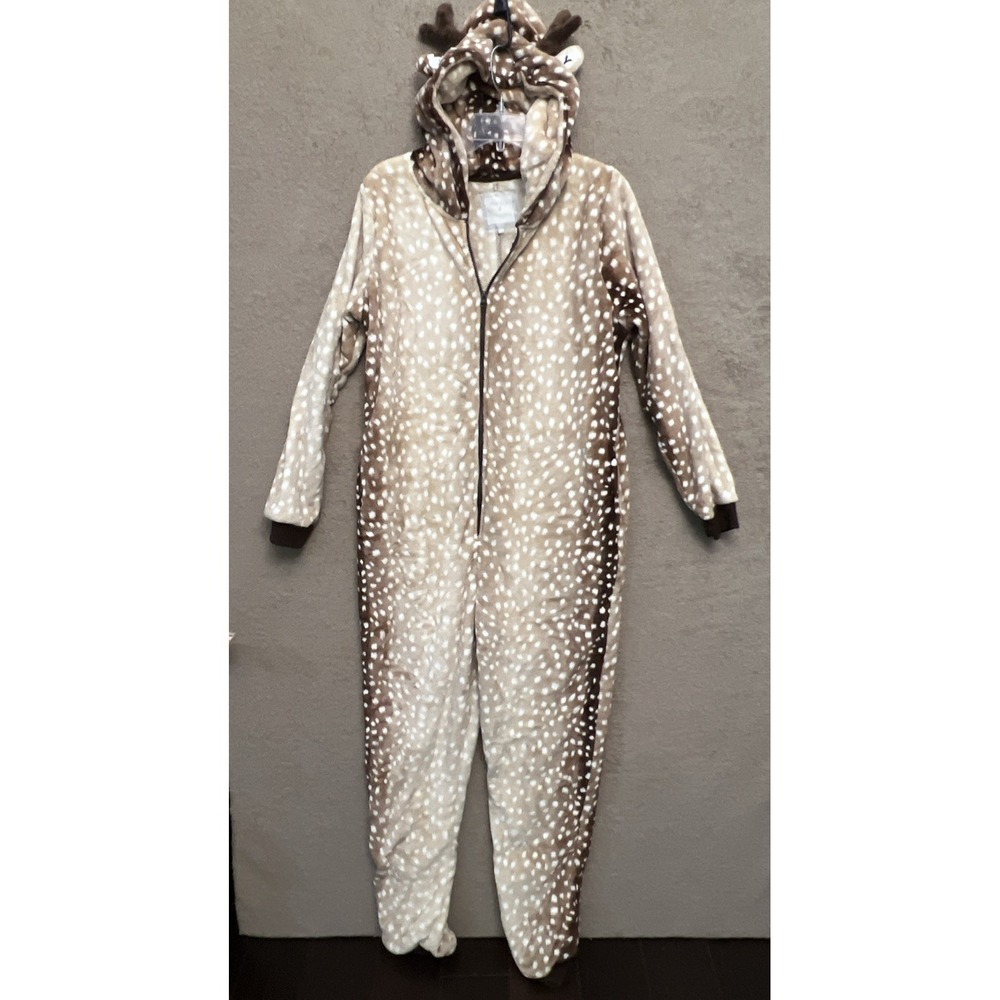 Zip Up Deer Jumpsuit Peaches & Dreams Women's Medium Halloween Costume